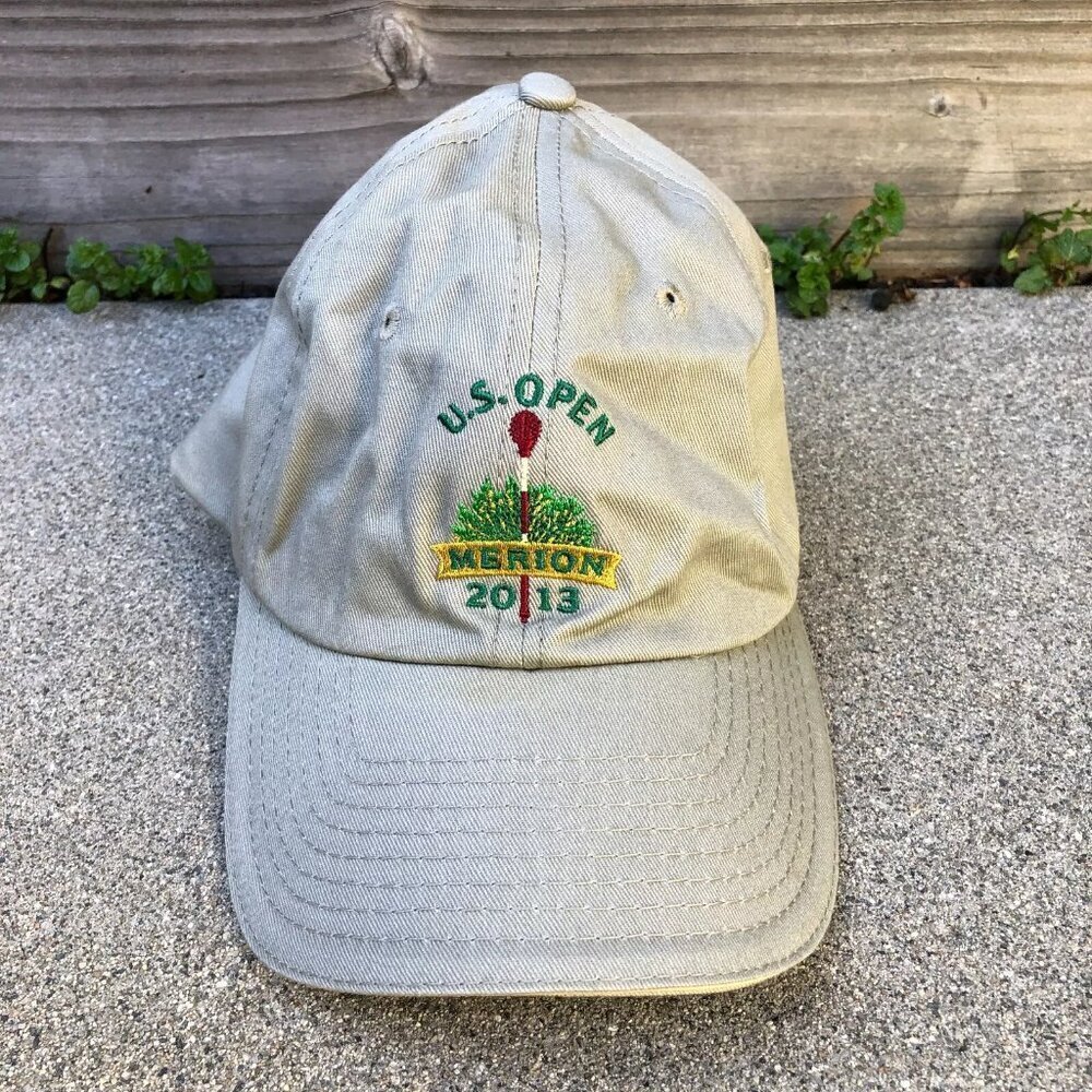 USGA Member US OPEN Merion 2013 Baseball Hat Men's Khaki Tan Golf Adjustable Cap